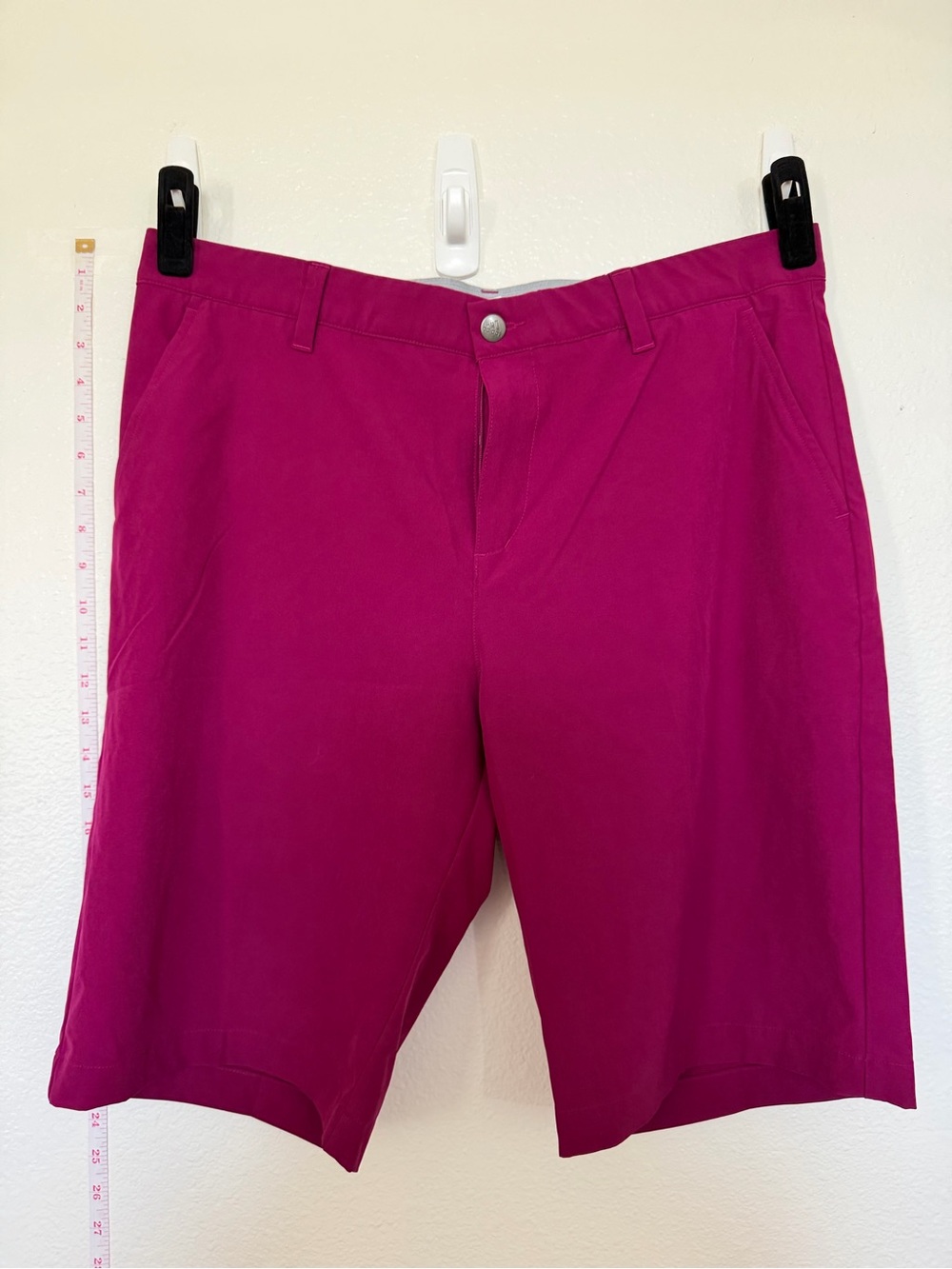adidas Men's Magenta Flat-Front Golf Shorts